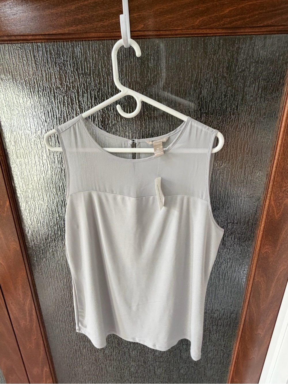 Banana Republic XL NWT Light Gray Sleeveless Blouse Career Top